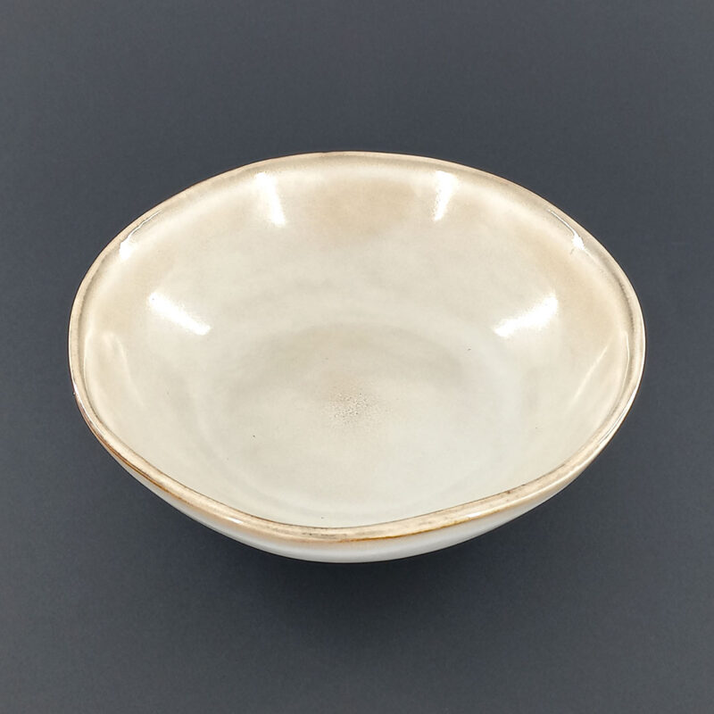 18.8cm Ceramic Bowl - Beige Hand-Finished