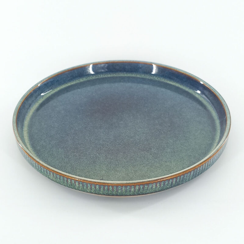 21.5cm Ceramic Side Plate – Reactive Blue Green Glaze