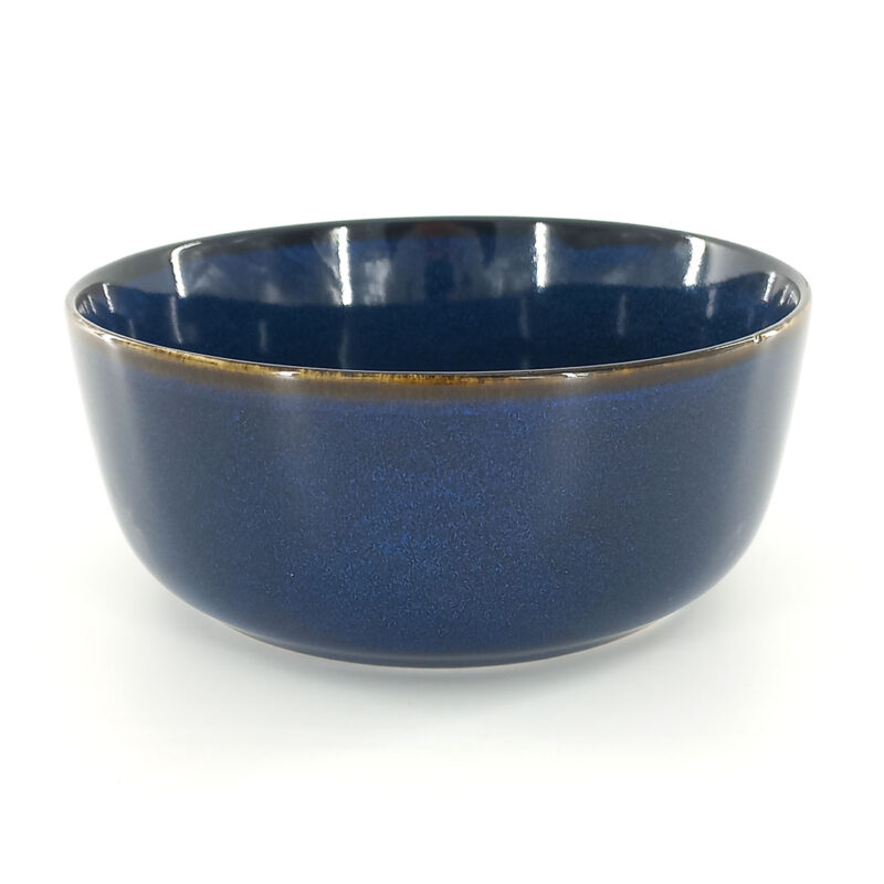 15.5cm Ceramic Bowl - Reactive Glaze Navy Blue