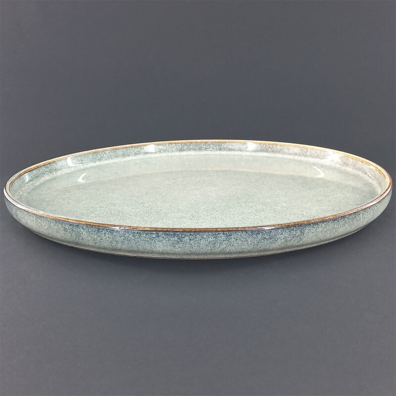 26cm Ceramic Dinner Plate - Speckled Green-Blue Reactive Glaze