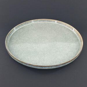 26cm Ceramic Dinner Plate - Speckled Green-Blue Reactive Glaze