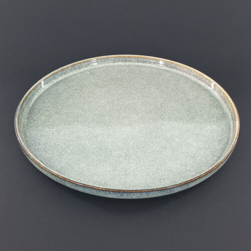 26cm Ceramic Dinner Plate - Speckled Green-Blue Reactive Glaze