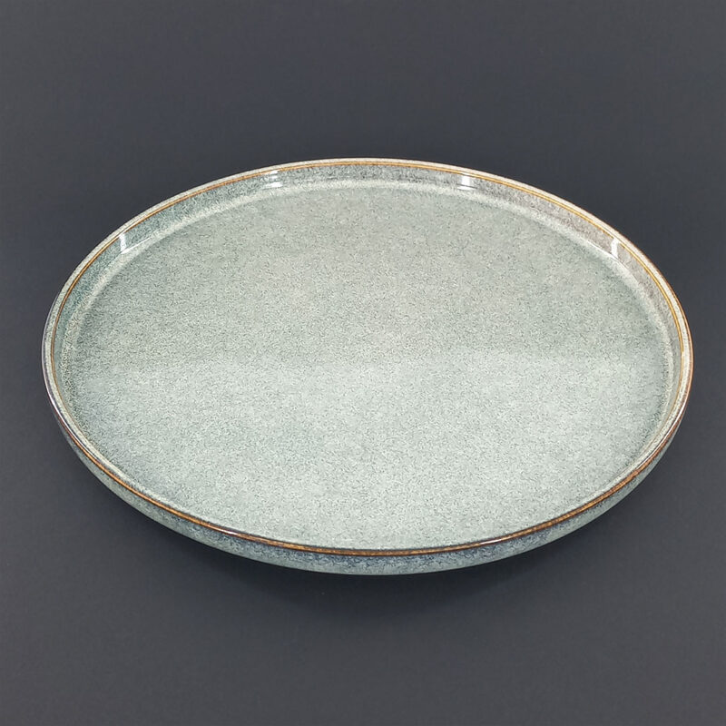 26cm Ceramic Dinner Plate - Speckled Green-Blue Reactive Glaze