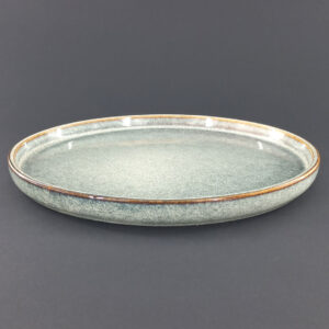 20.5cm Ceramic Side Plate - Green-Blue Reactive Glaze