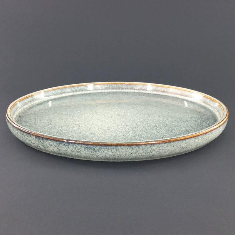 20.5cm Ceramic Side Plate - Green-Blue Reactive Glaze