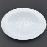 28cm Ceramic Dinner Plate - White-Grey Spiral Texture