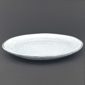 21.5cm Ceramic Side Plate - White-Grey Spiral Texture