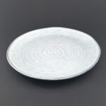 21.5cm Ceramic Side Plate - White-Grey Spiral Texture