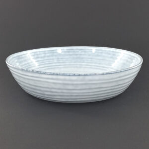 22cm Ceramic Deep Plate - White-Grey Spiral Texture