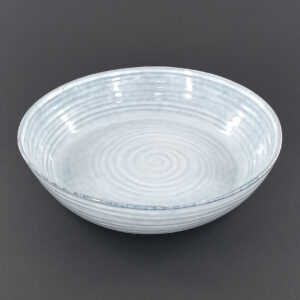 22cm Ceramic Deep Plate - White-Grey Spiral Texture