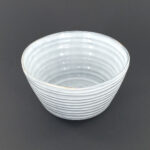 15cm Ceramic Bowl - White-Grey Spiral Texture