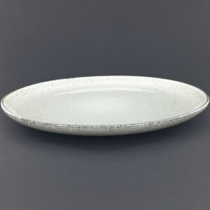 27.5cm Ceramic Dinner Plate - Speckled Grey Reactive Glaze
