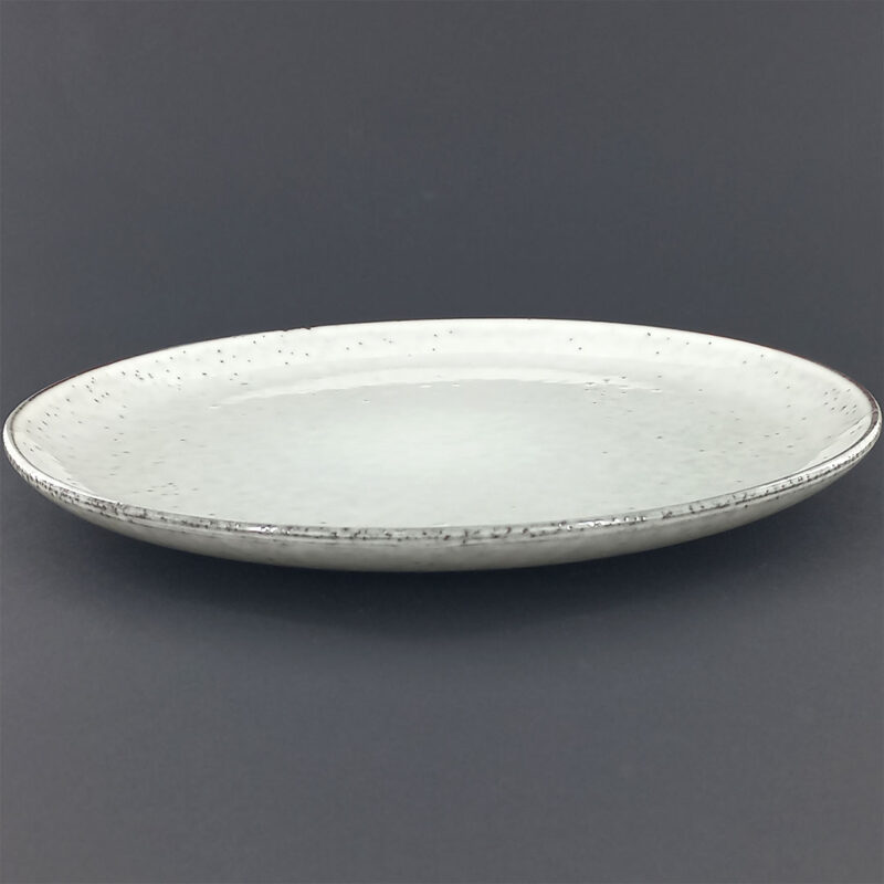 27.5cm Ceramic Dinner Plate - Speckled Grey Reactive Glaze