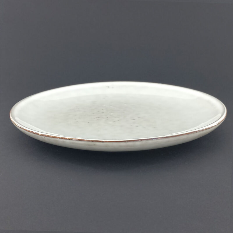 19.5cm Ceramic Side Plate - Speckled Grey Reactive Glaze