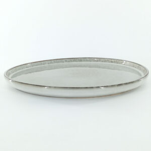 27.5cm Ceramic Dinner Plate - Speckled Grey, Steep Wall