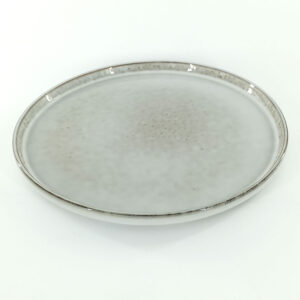 27.5cm Ceramic Dinner Plate - Speckled Grey, Steep Wall