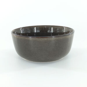 15.5cm Ceramic Bowl - Dark Brown Reactive Glaze