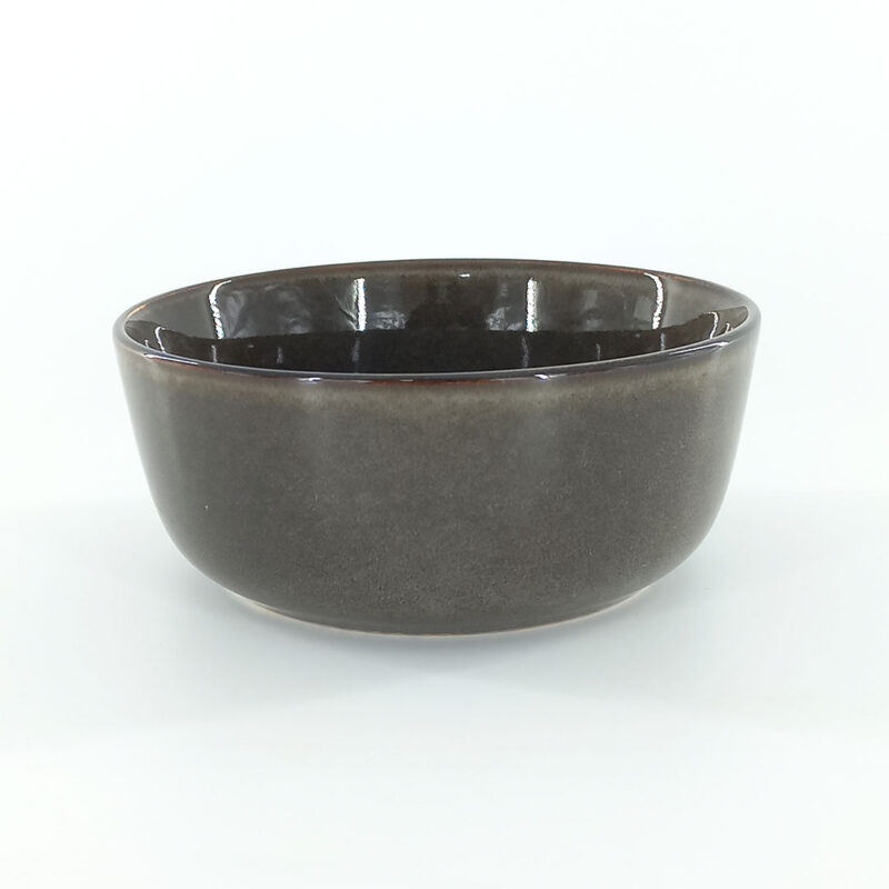 15.5cm Ceramic Bowl - Dark Brown Reactive Glaze