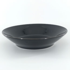 21.5cm Ceramic Deep Plate - Glossy Black
