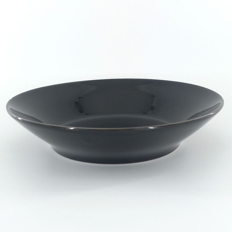 21.5cm Ceramic Deep Plate - Glossy Black