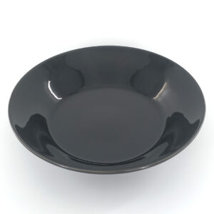 21.5cm Ceramic Deep Plate - Glossy Black