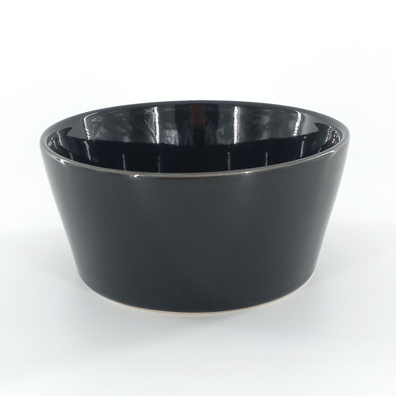 13cm Ceramic Bowl - Glossy Black