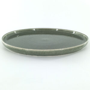 26.5cm Ceramic Dinner Plate - Sage Green Reactive Glaze