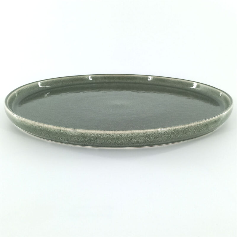 26.5cm Ceramic Dinner Plate - Sage Green Reactive Glaze