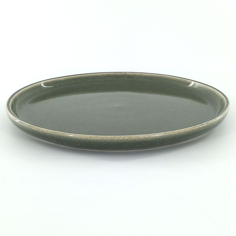 21.5cm Ceramic Side Plate - Sage Green Reactive Glaze