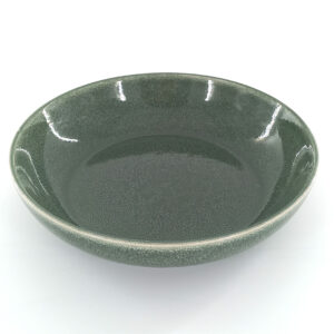21.5cm Ceramic Deep Plate - Sage Green Reactive Glaze