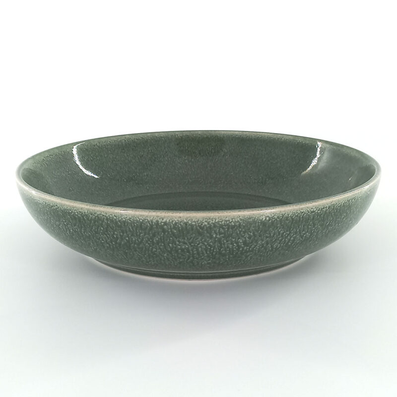 21.5cm Ceramic Deep Plate - Sage Green Reactive Glaze