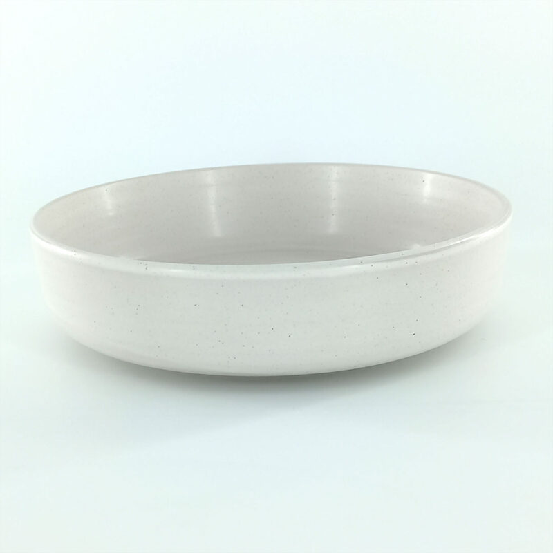 21cm Ceramic Deep Plate - Textured Ridged Design