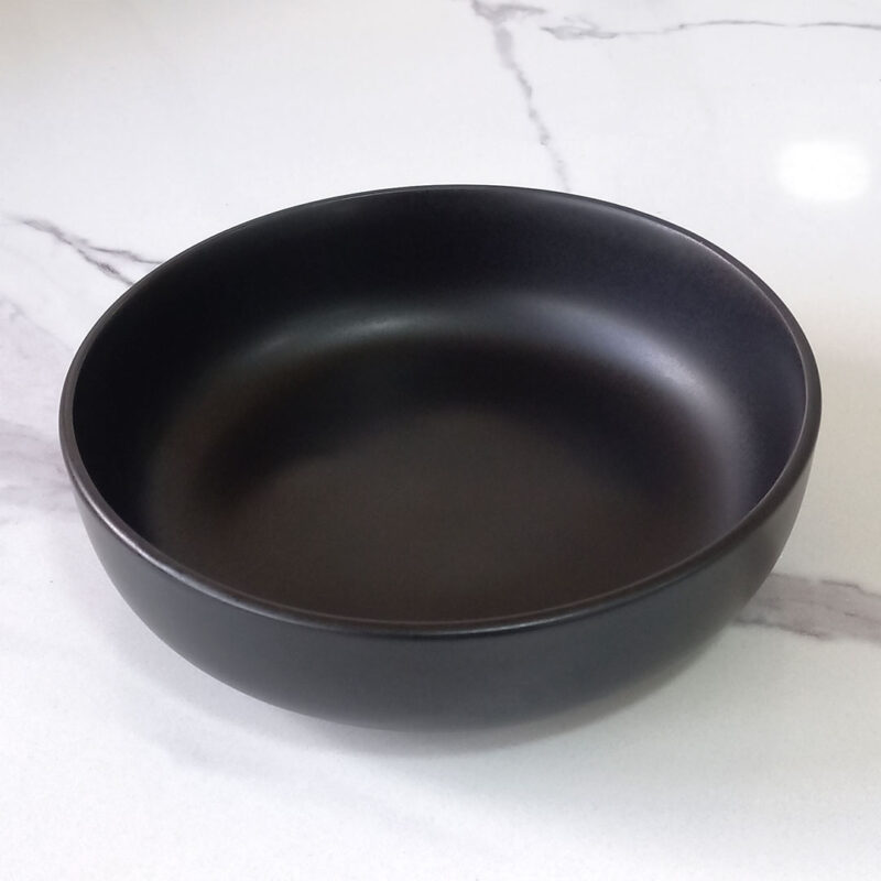 21cm Ceramic Deep Plate - Matte Black