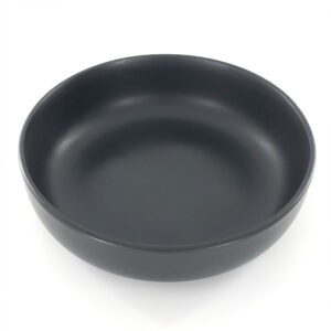 21cm Ceramic Deep Plate - Matte Black