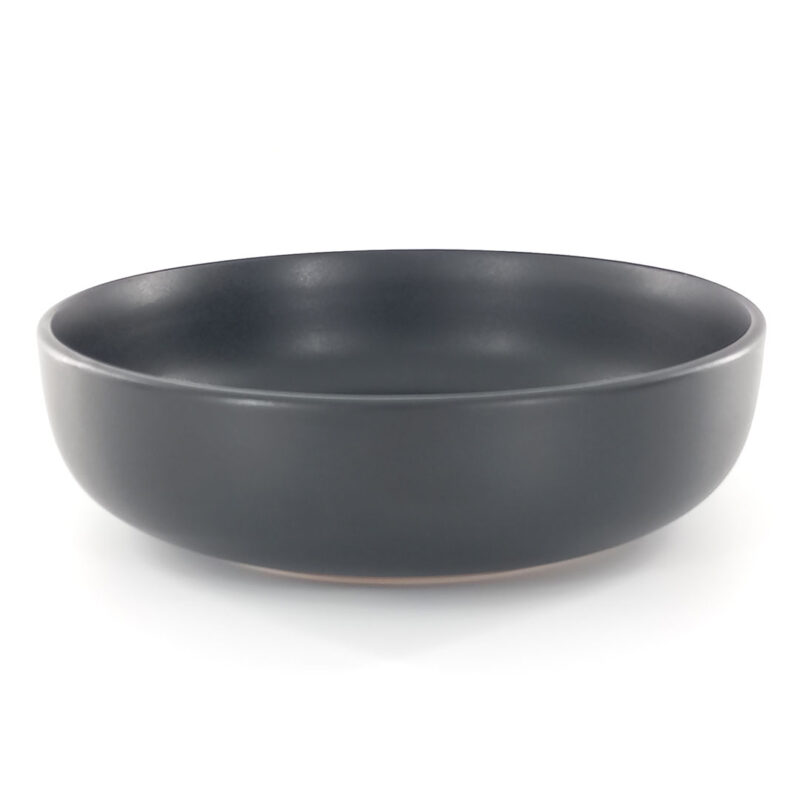 21cm Ceramic Deep Plate - Matte Black