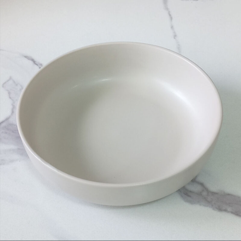 21cm Ceramic Deep Plate - Light Matt Beige