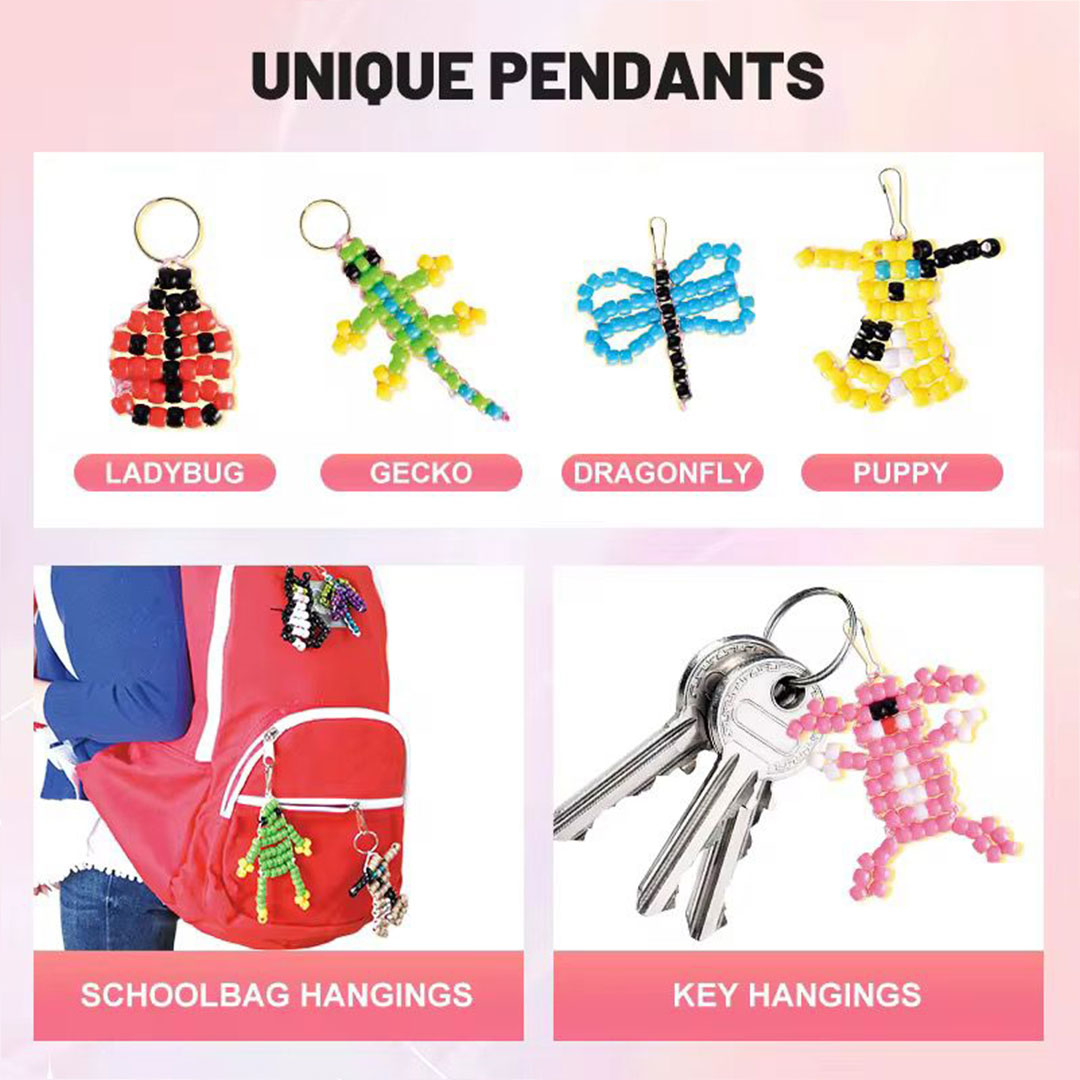 DIY Bead Pets Kit - Makes 10 Animal Keychain Charms