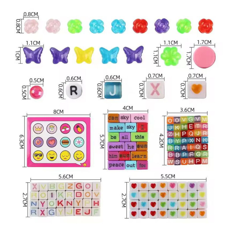 DIY Bracelet Kit for Girls - Emoticon & Letter Beads
