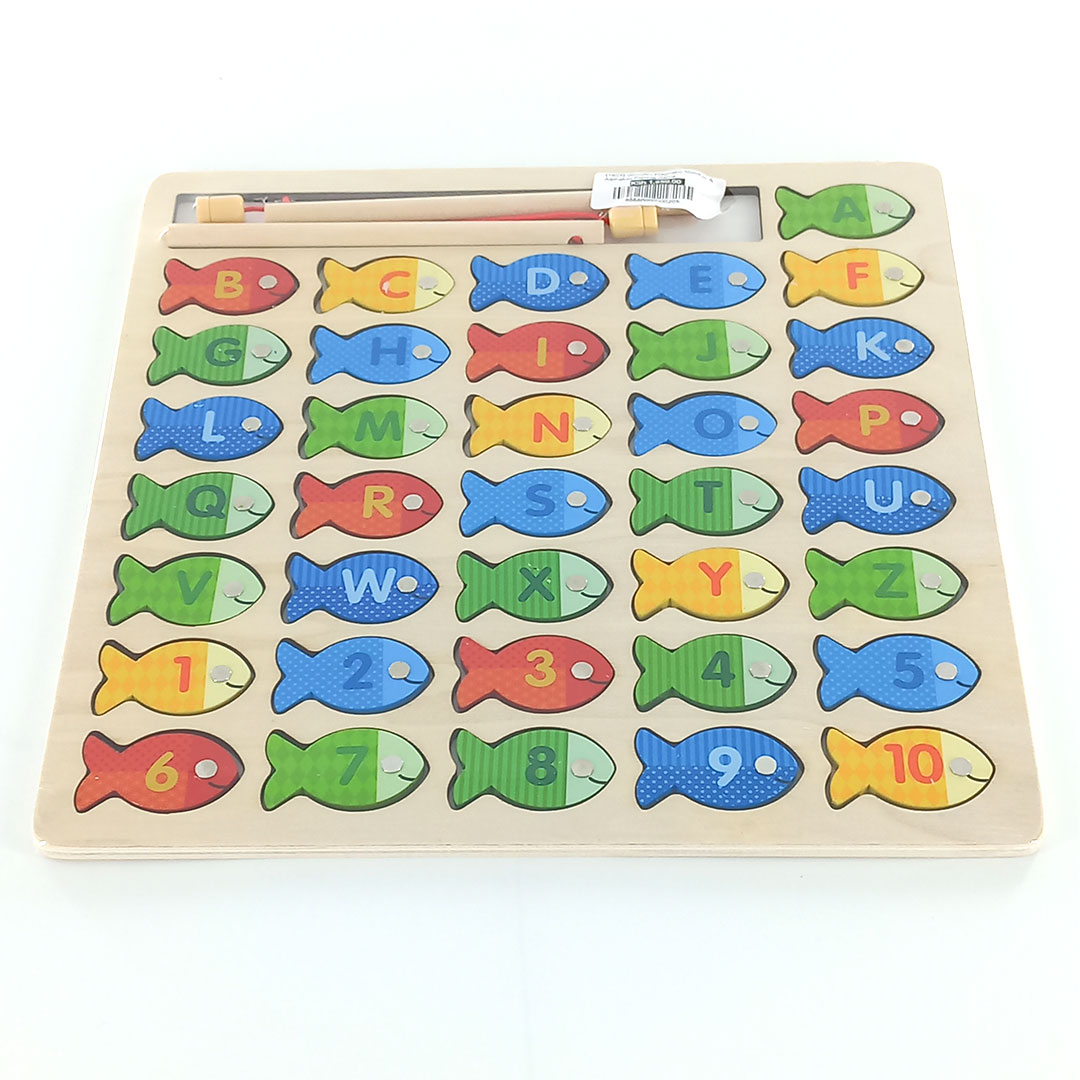 Wooden Magnetic Number & Alphabet Fishing Game