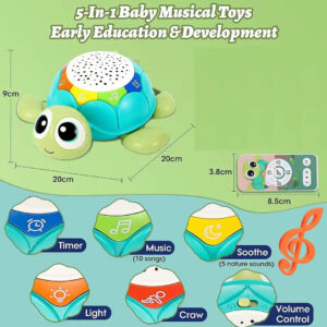 Turtle Crawling Toy with Light Projection & Remote