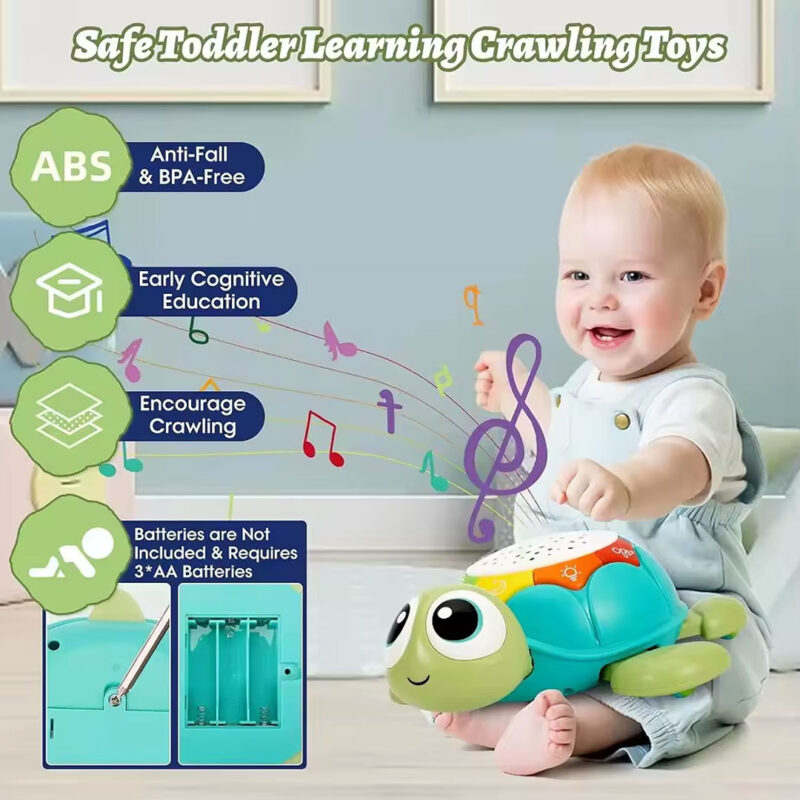 Turtle Crawling Toy with Light Projection & Remote