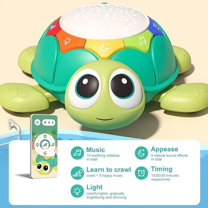 Turtle Crawling Toy with Light Projection & Remote