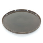 26.5cm Ceramic Dinner Plate - Dark Brown Reactive Glaze