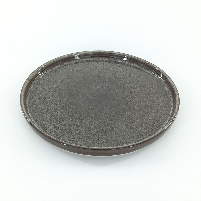 20.5cm Ceramic Side Plate – Dark Brown Reactive Glaze