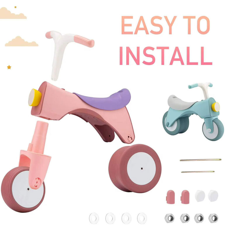 Kids Balance Bike with LED Light & Music - Wide Wheels