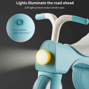 Kids Balance Bike with LED Light & Music - Wide Wheels
