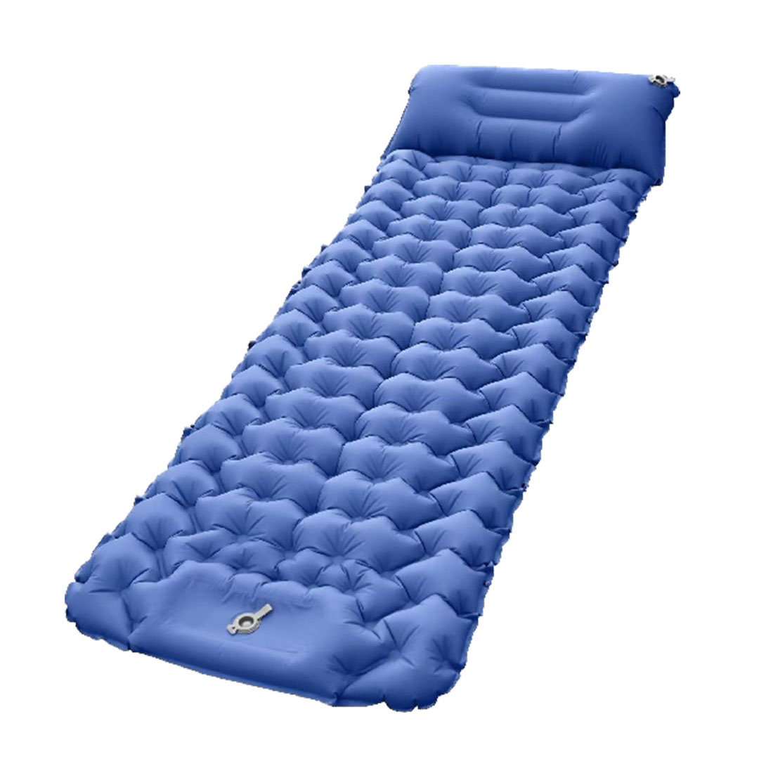 Inflatable Sleeping Mat with Built-in Foot Pump & Pillow