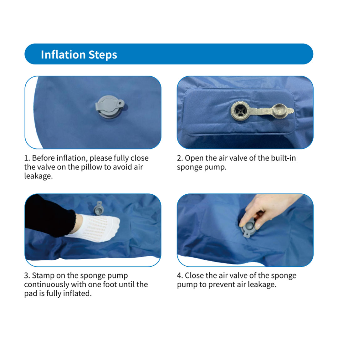 Inflatable Sleeping Mat with Built-in Foot Pump & Pillow