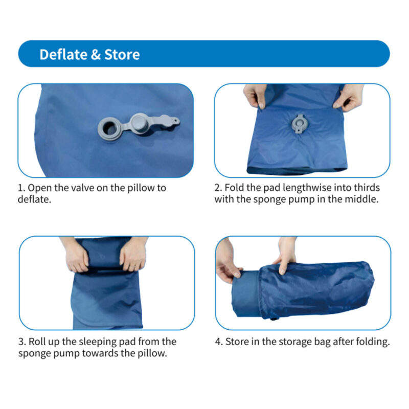 Inflatable Sleeping Mat with Built-in Foot Pump & Pillow