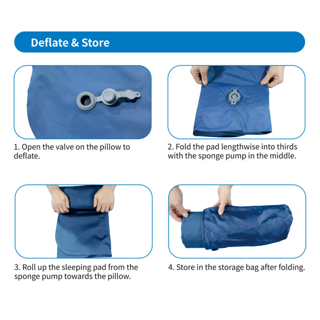 Inflatable Sleeping Mat with Built-in Foot Pump & Pillow